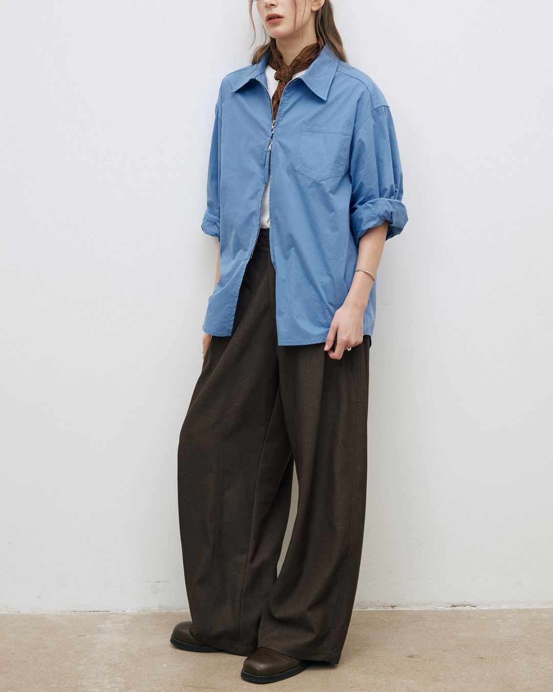 Double Zip Light Shirt Jacket　JK089