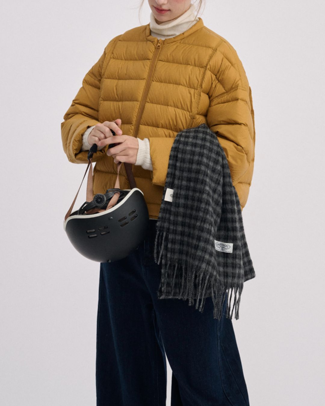 No-collar Drop Shoulder Down Jacket　JK068