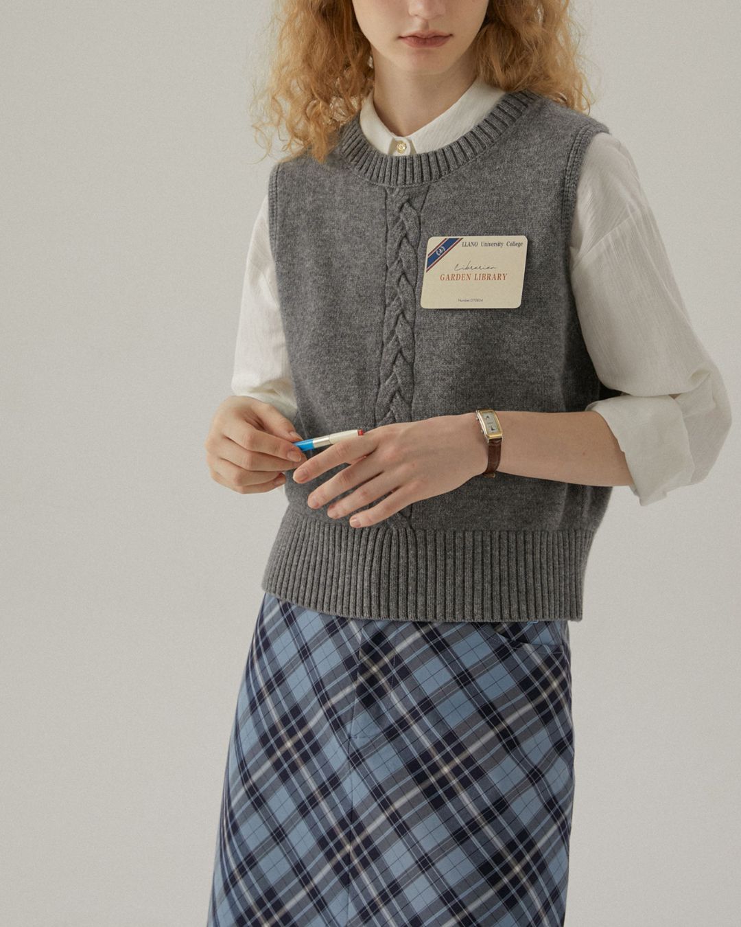 Braided Wool Knit Vest　VT007