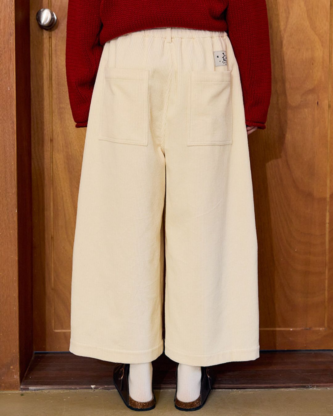 Corduroy Tuck Cropped Wide Pants　PT036