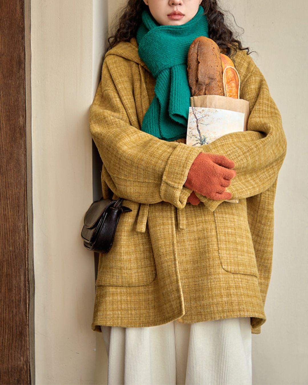 Wool Hooded Middle Coat　CT032