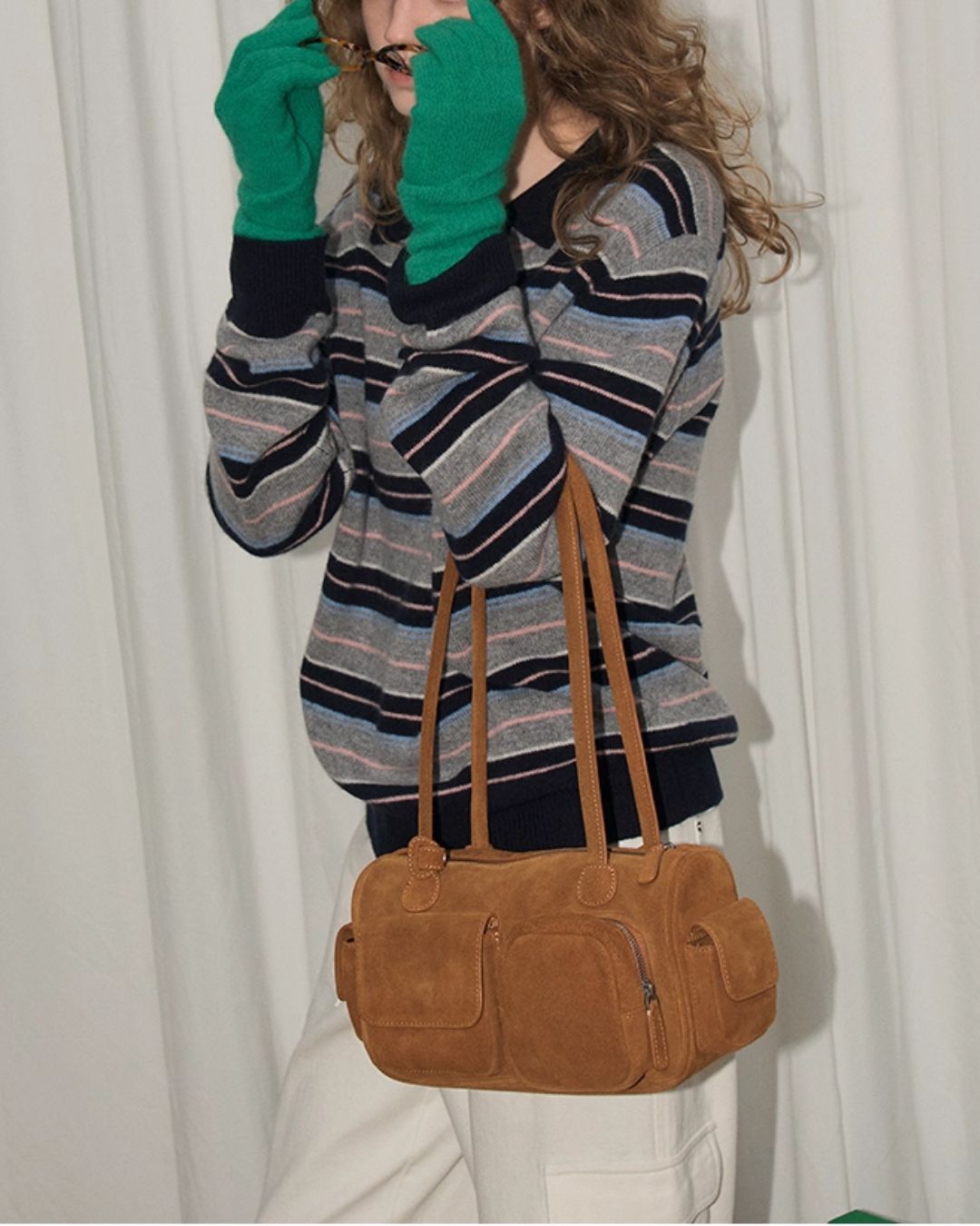 Border Collared Sweater　KN059