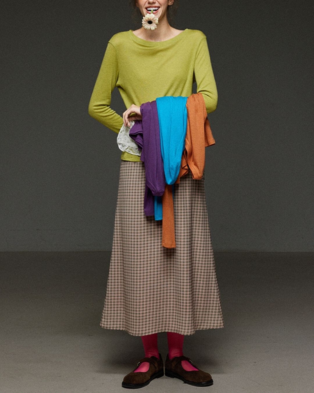 Boat Neck Slim Fit T-shirt　LT012