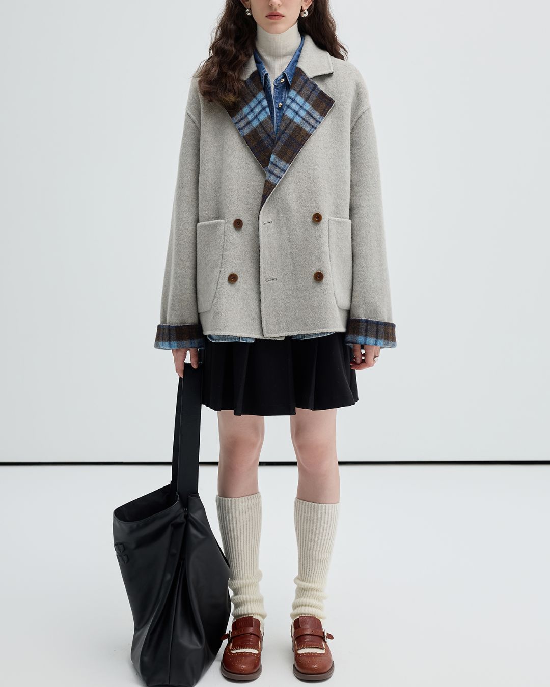 Reversible Check Short Coat　CT011