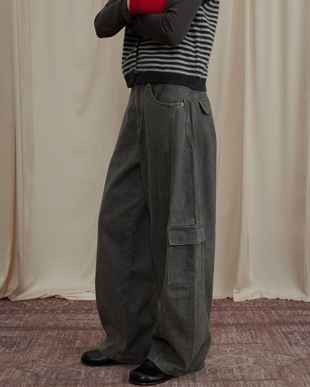 Work Denim Wide Pants　DP008