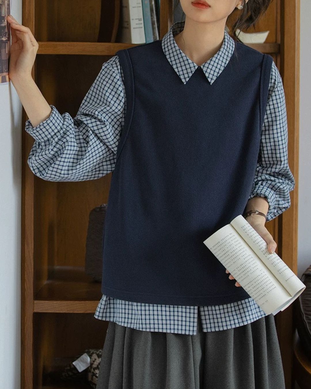 Classic Blue Check Shirt　LS058