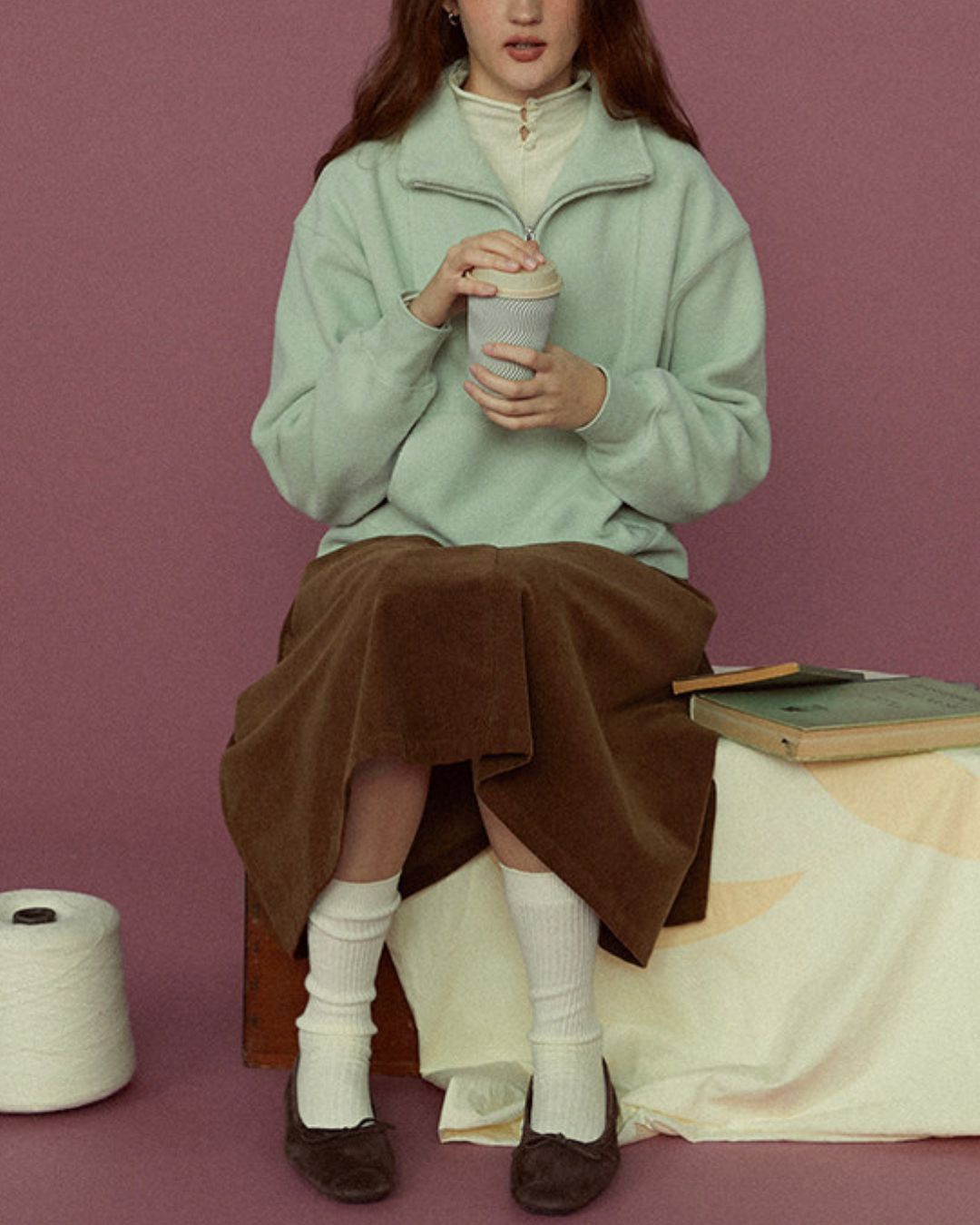 Marshmallow Fleece Half-zip Sweat　SW010