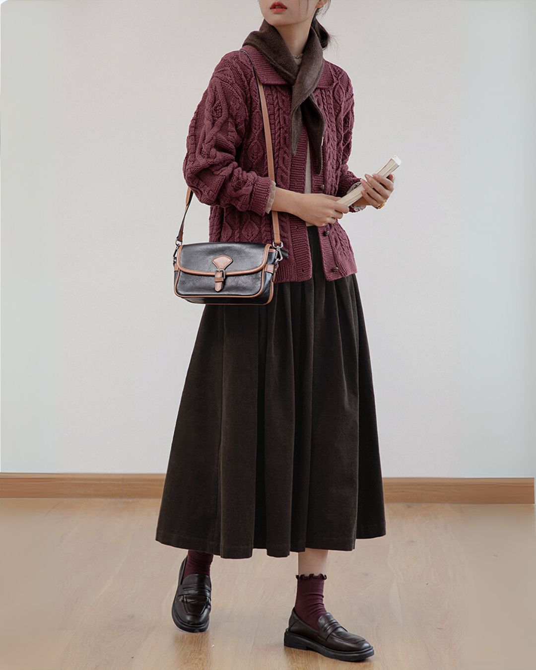 Corduroy Gathered Skirt　SK006