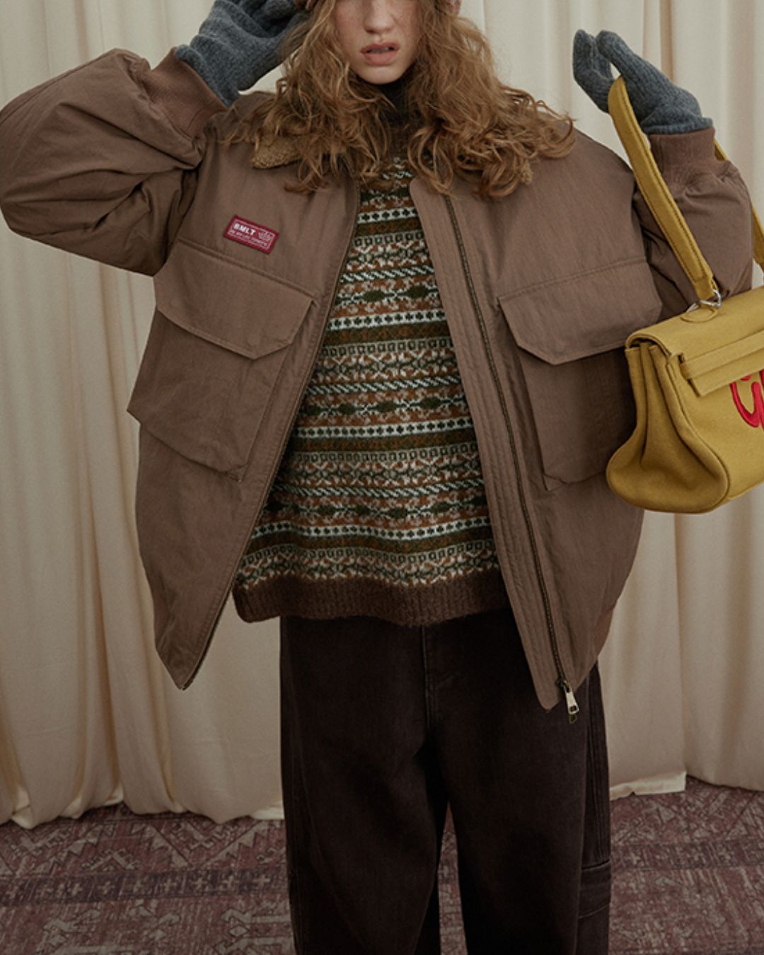 Jacquard Border Knit Vest　KN050