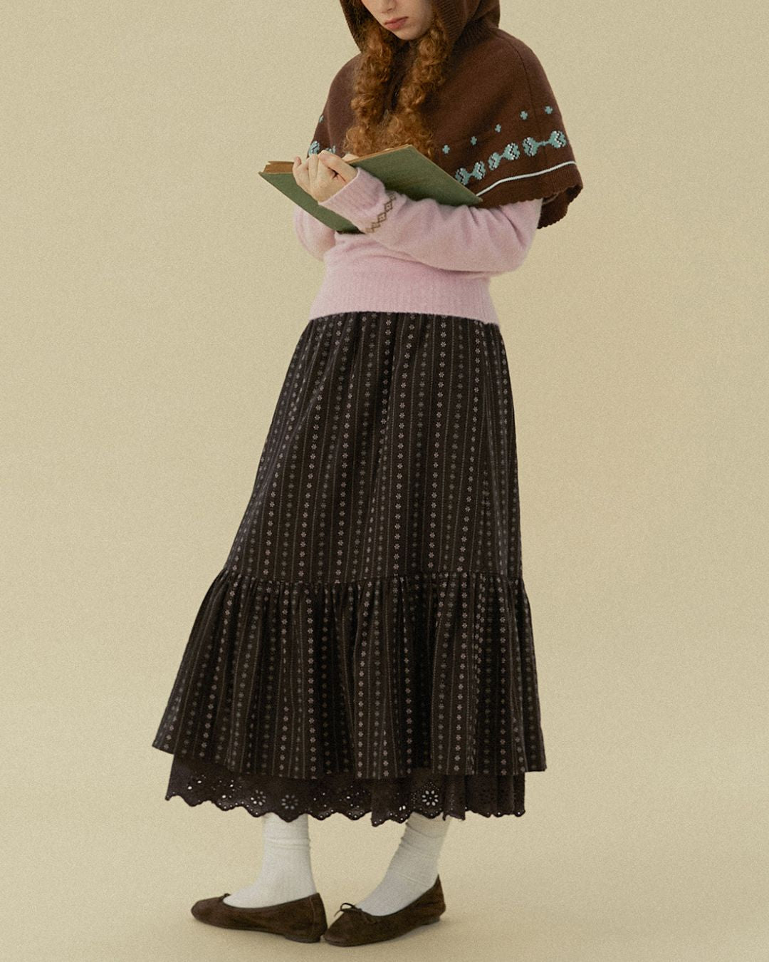 Floral Striped Mermaid Skirt　SK014