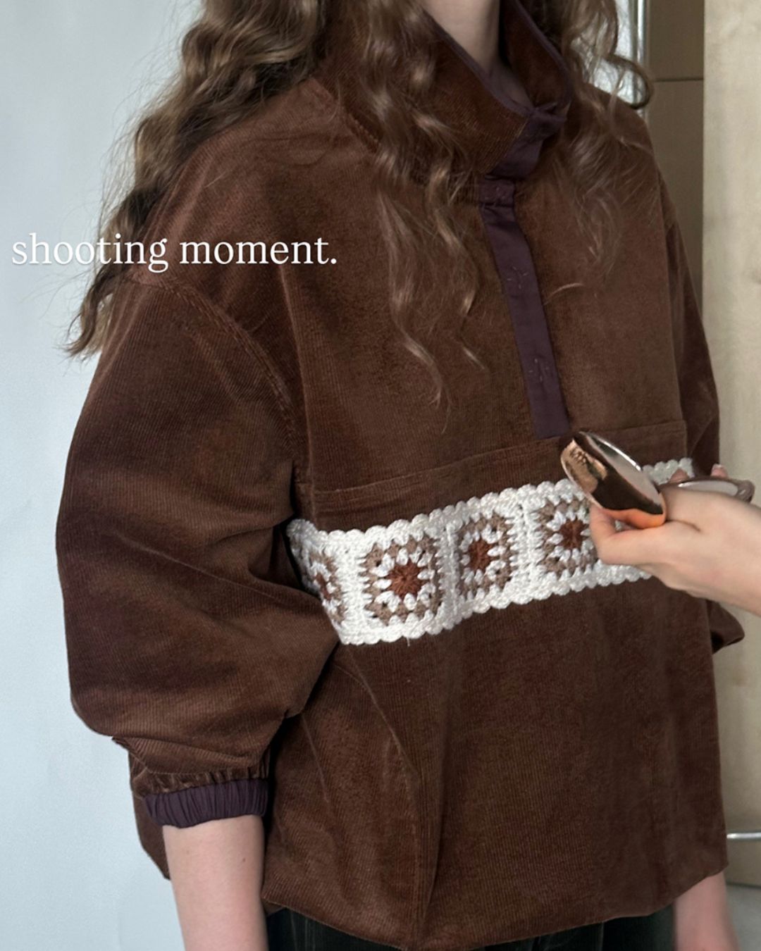 Crochet Stand-up Collar Top　SW005