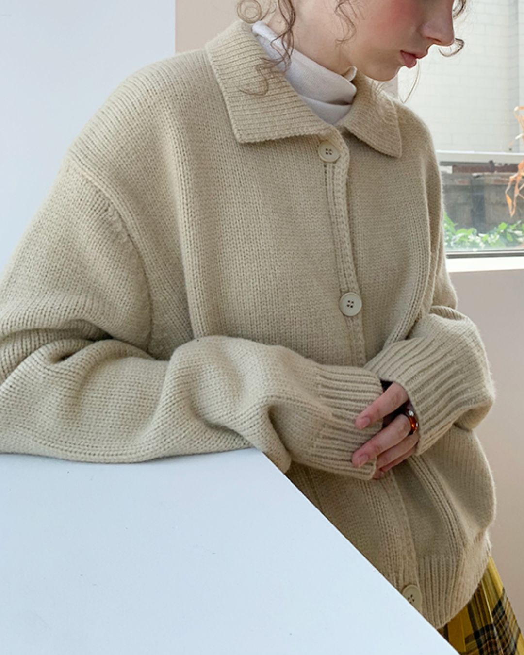 Retro Button Knit Cardigan　KN004