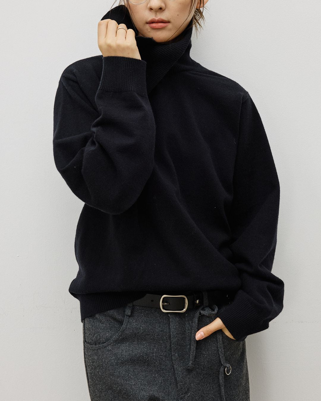Double-layered Turtleneck Sweater　KN065