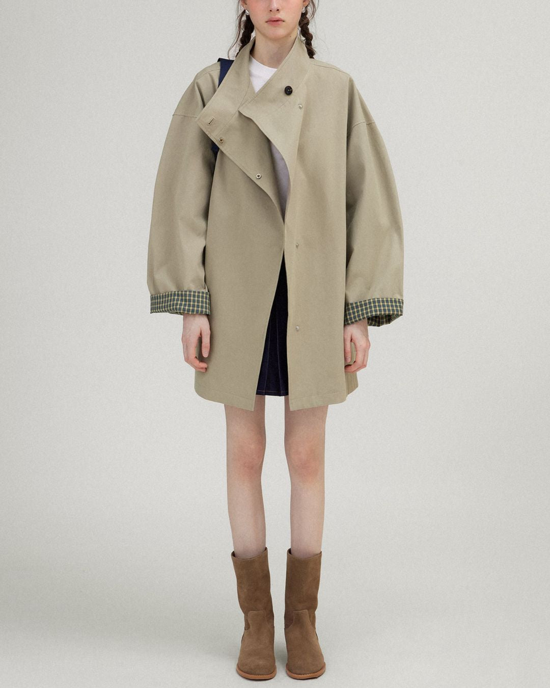 Stand Collar Mid-length Jacket　JK017