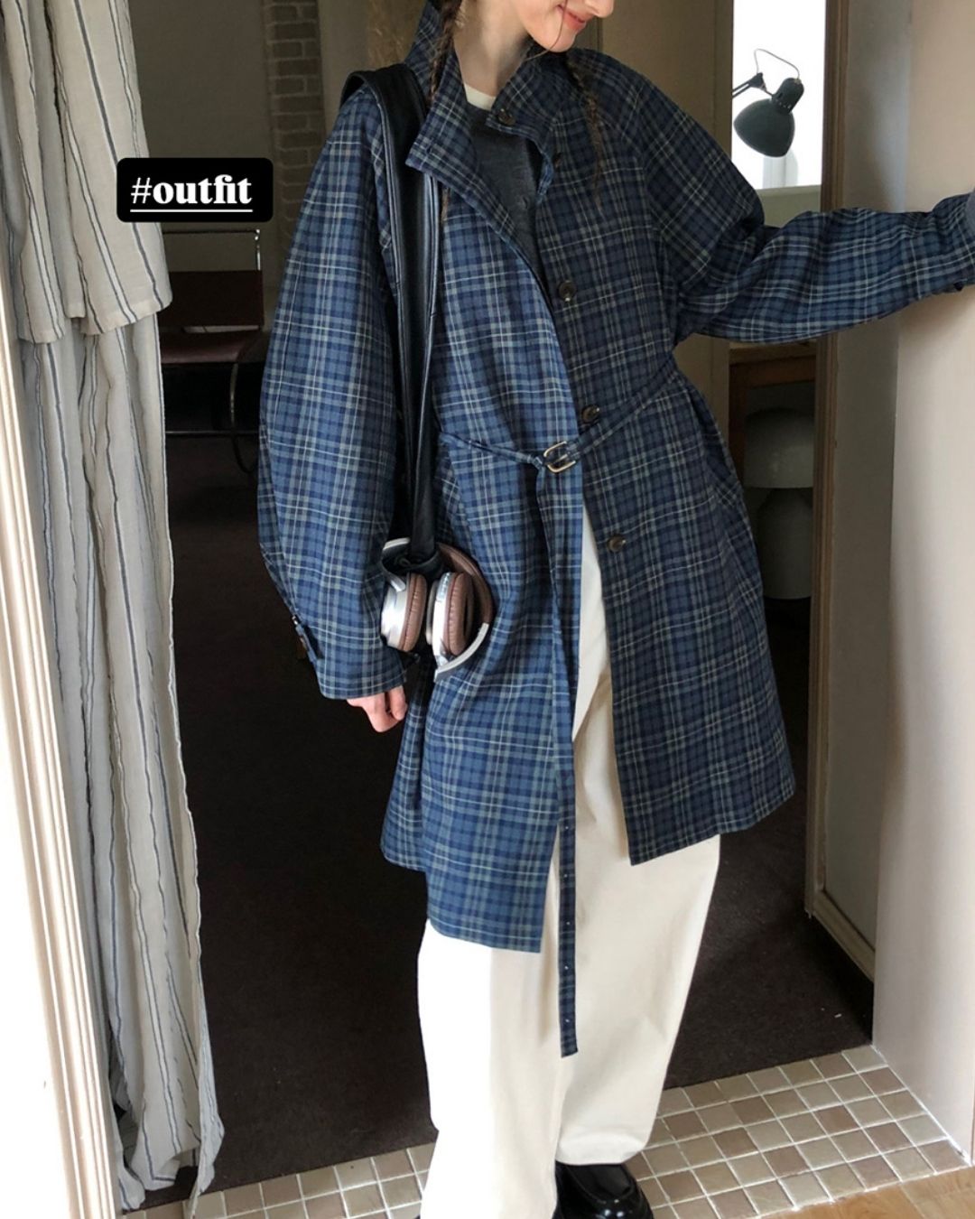 Stand Collar A-line Coat　CT002