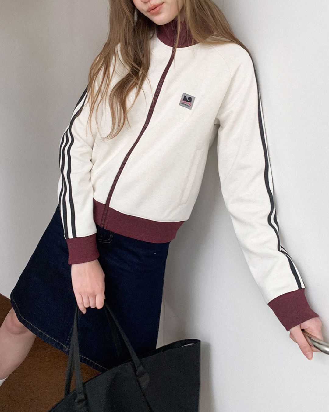 Color Block Three-Line Zip Cardigan　KN098