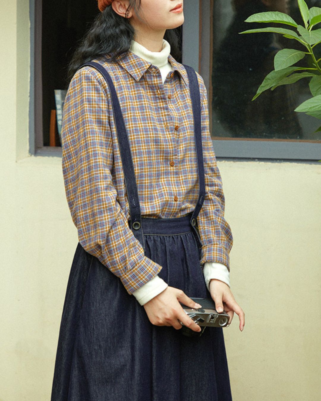 Check Retro Shirt　LS059