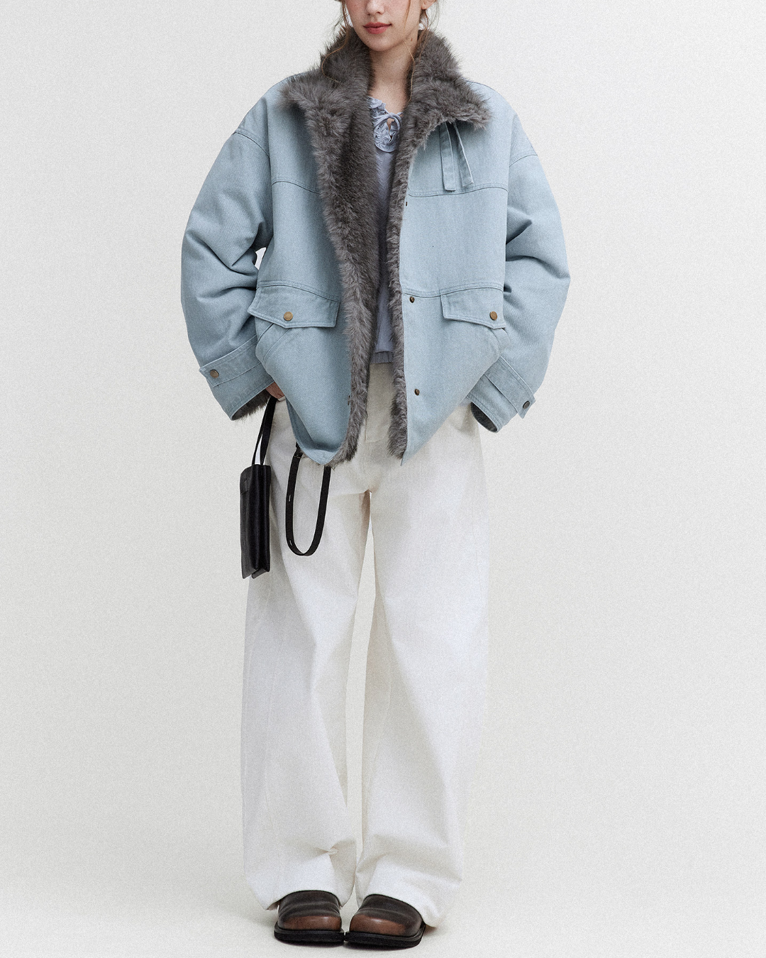 Vintage Fur-lined Denim Jacket　JK081