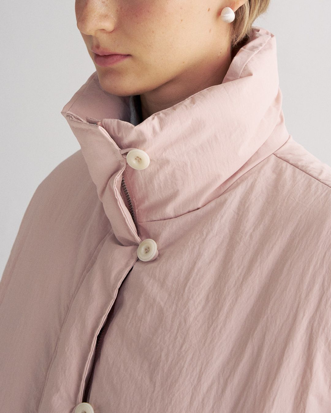 White Duck Down Gathered Jacket　JK079