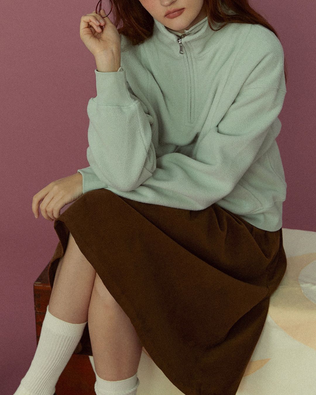 Marshmallow Fleece Half-zip Sweat　SW010