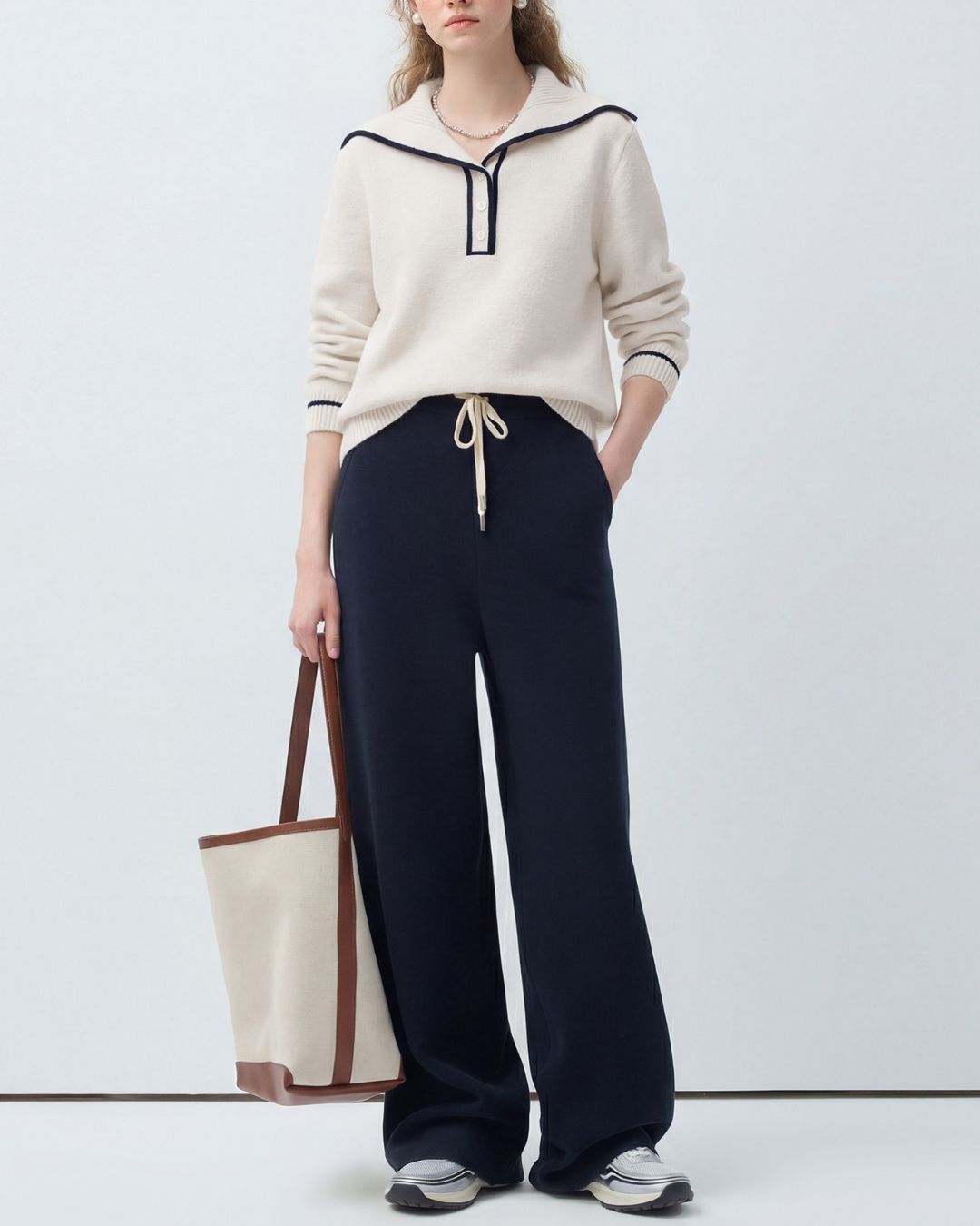 Contrast Color Boucle Knit　KN101