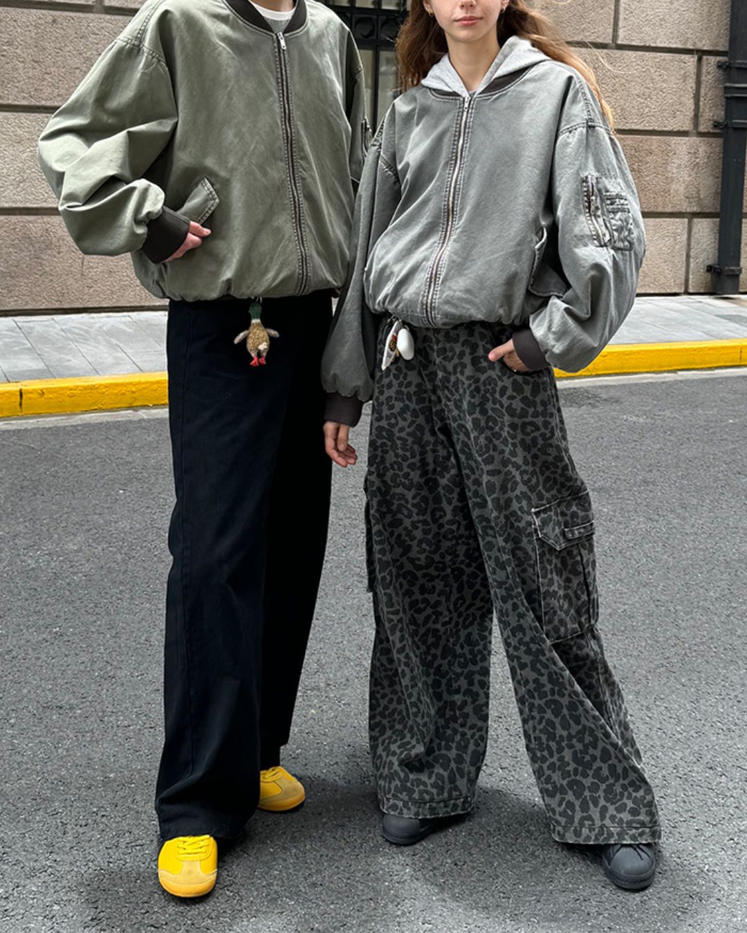 Leopard Print Cargo Denim Pants　PT008