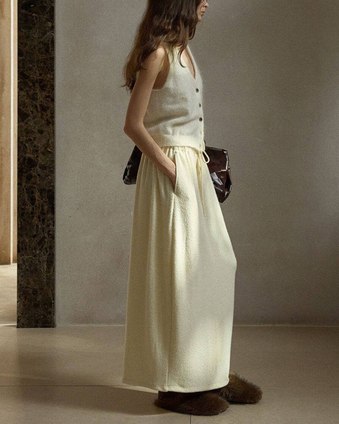 Cocoon Knit Long Skirt　SK017