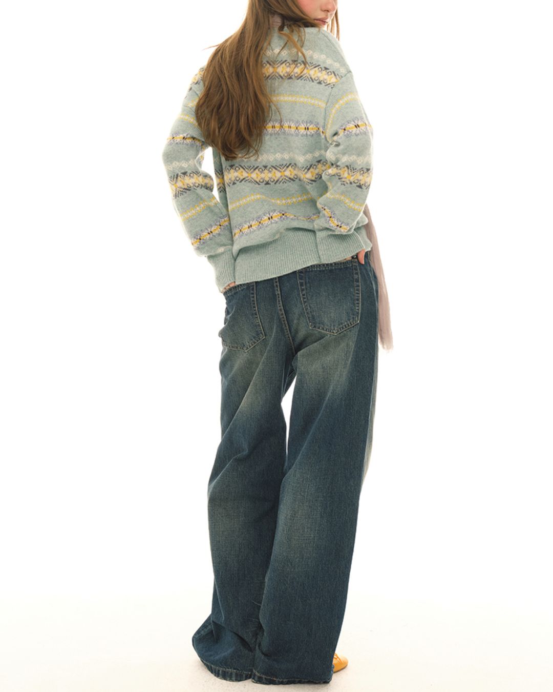 Washed Wide Straight Jeans　DP006