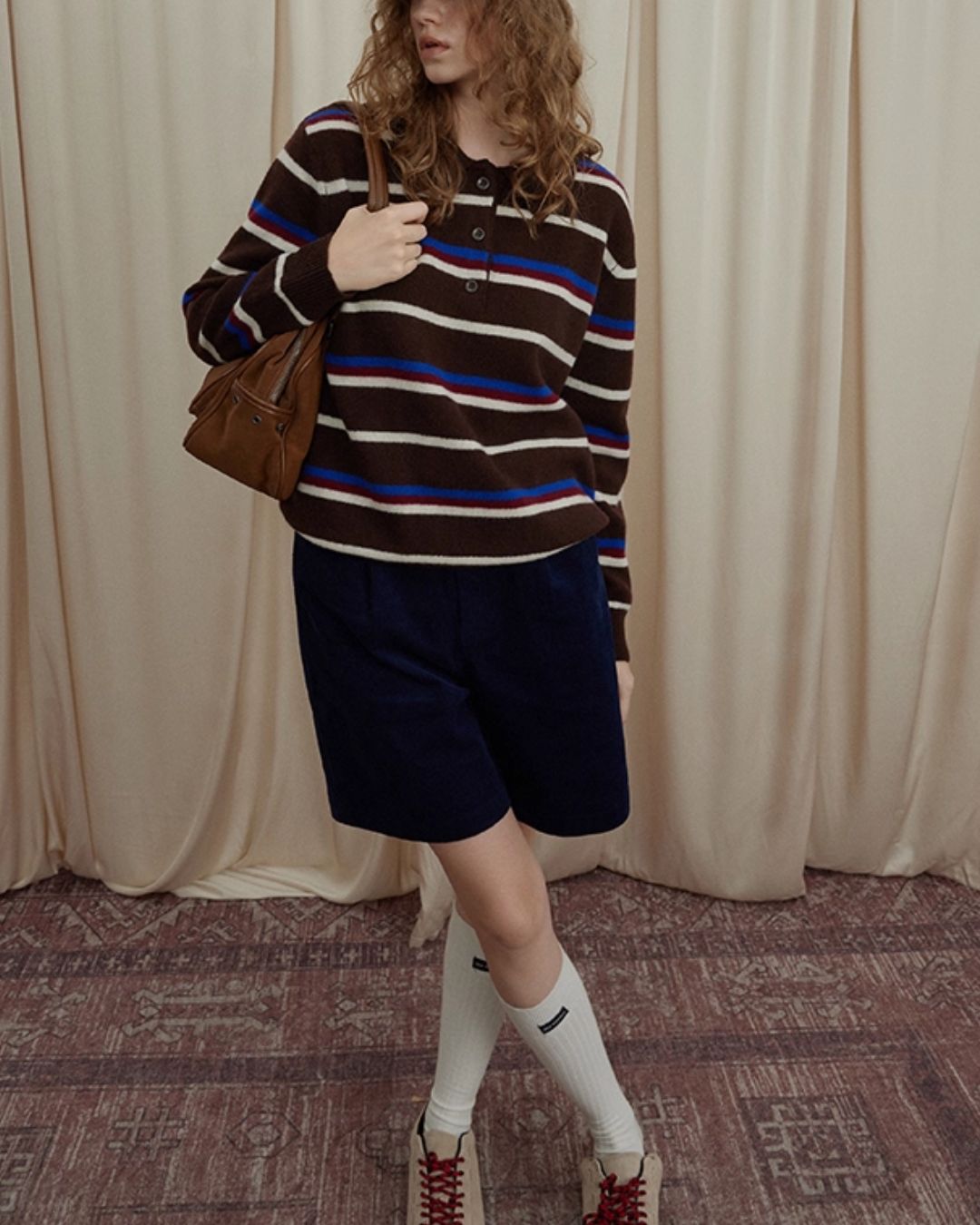 Contrast Border Polo Collar Knit　KN045