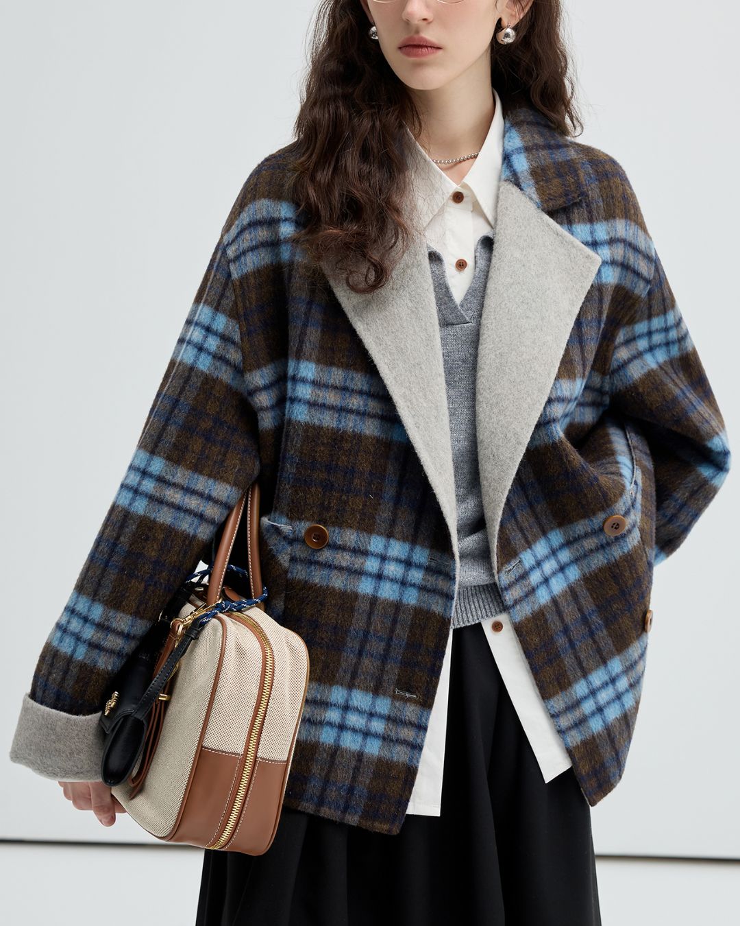Reversible Check Short Coat　CT011