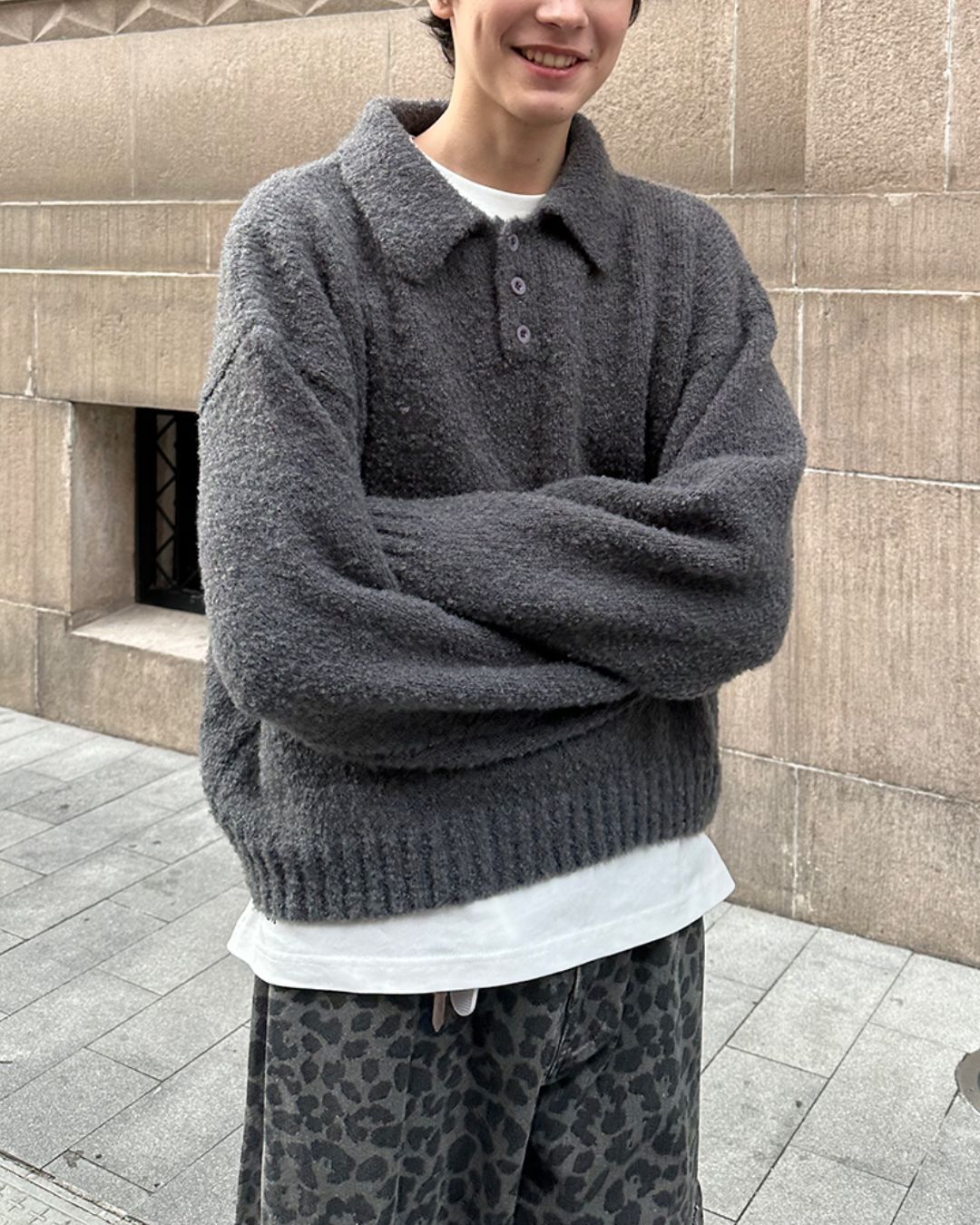 Boucle Polo Collar Knit　KN013