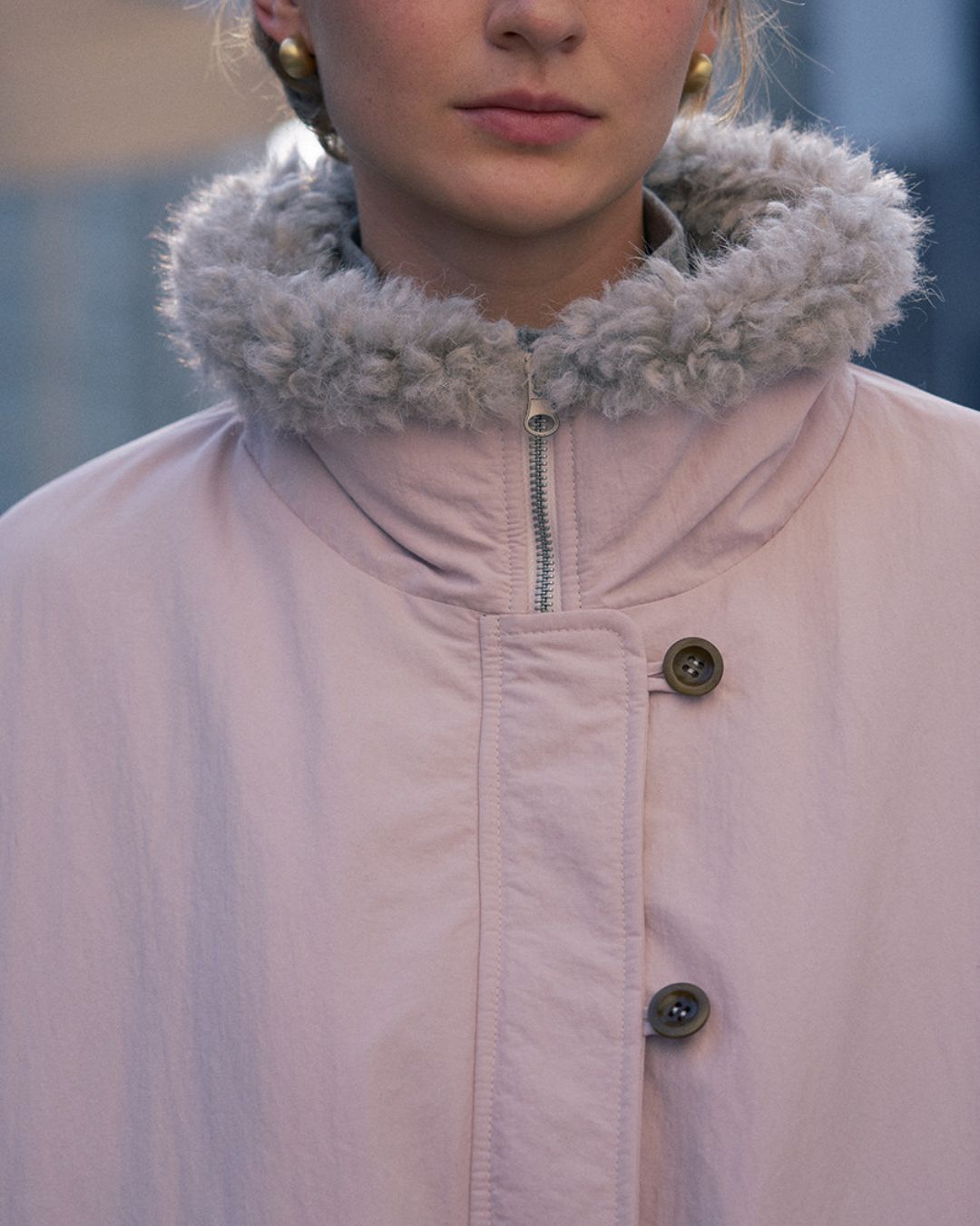 Stand-up Boa Collar Padded Jacket　JK077