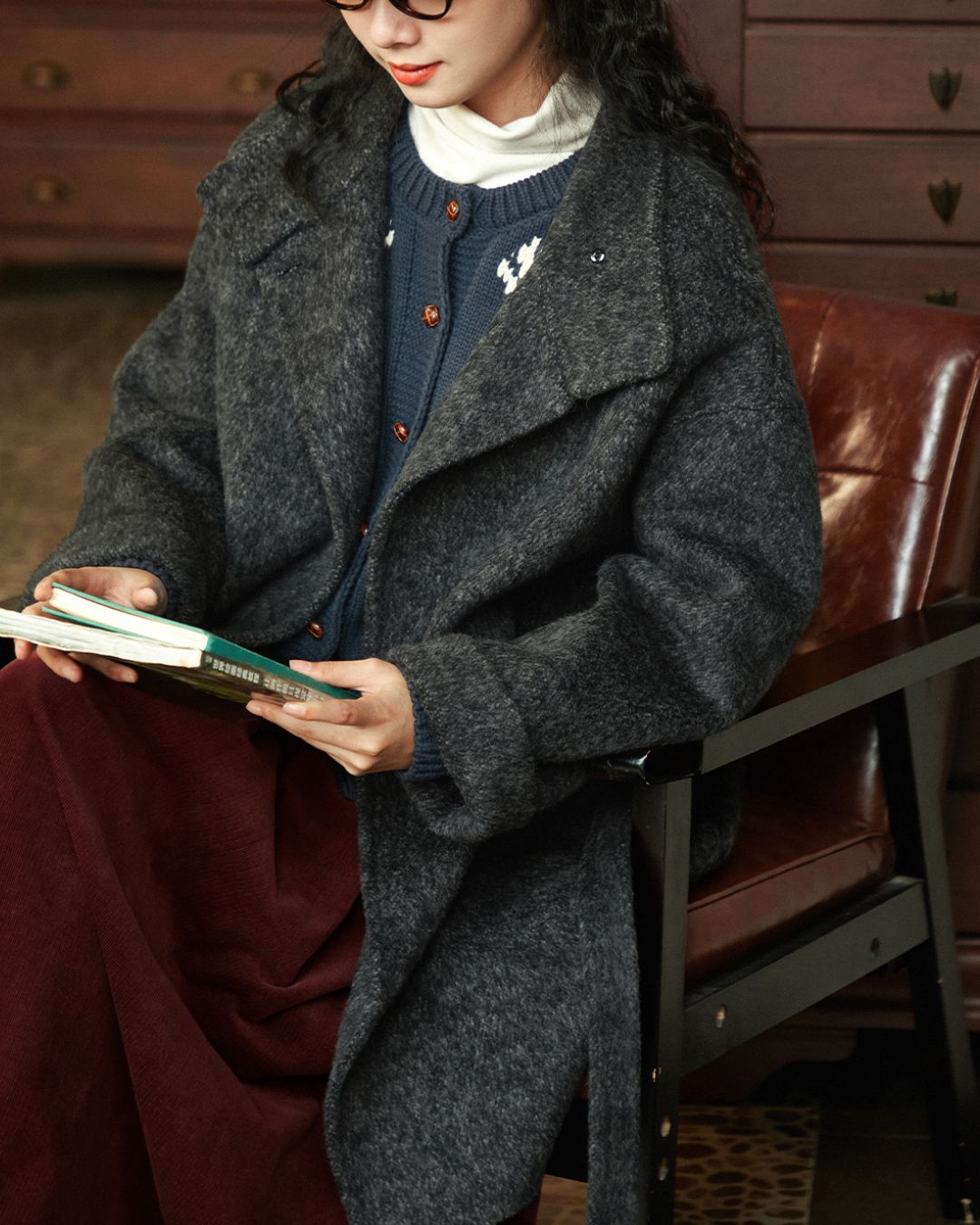 Stand-collar Wool Relaxed Coat　CT021