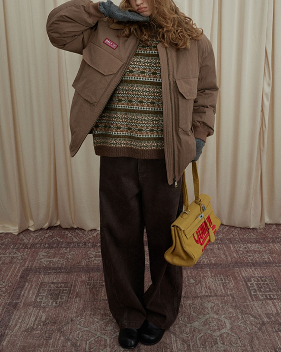 Jacquard Border Knit Vest　KN050