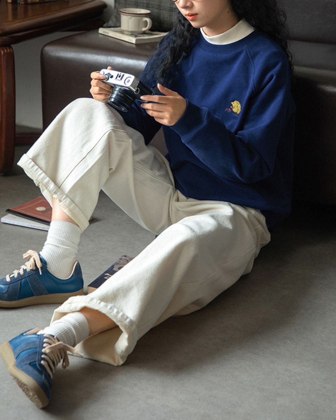 Hedgehog One-point Embroidered Sweat　SW012