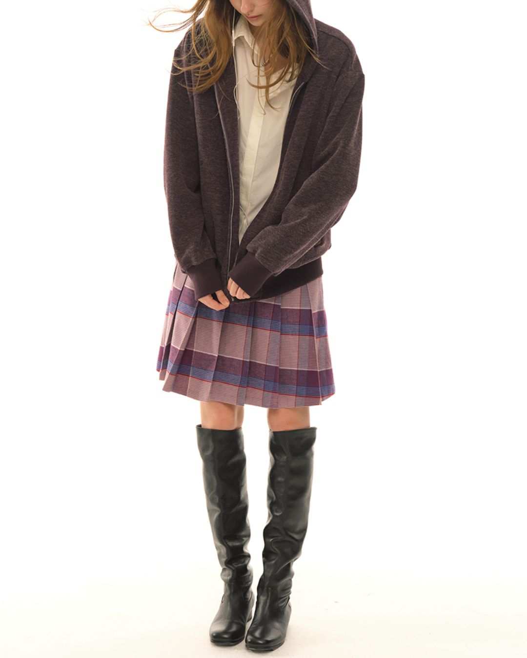 Soft Knit Full-zip Hoodie　HD004