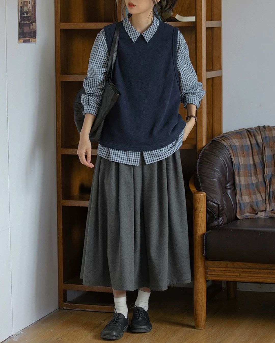 Classic Blue Check Shirt　LS058