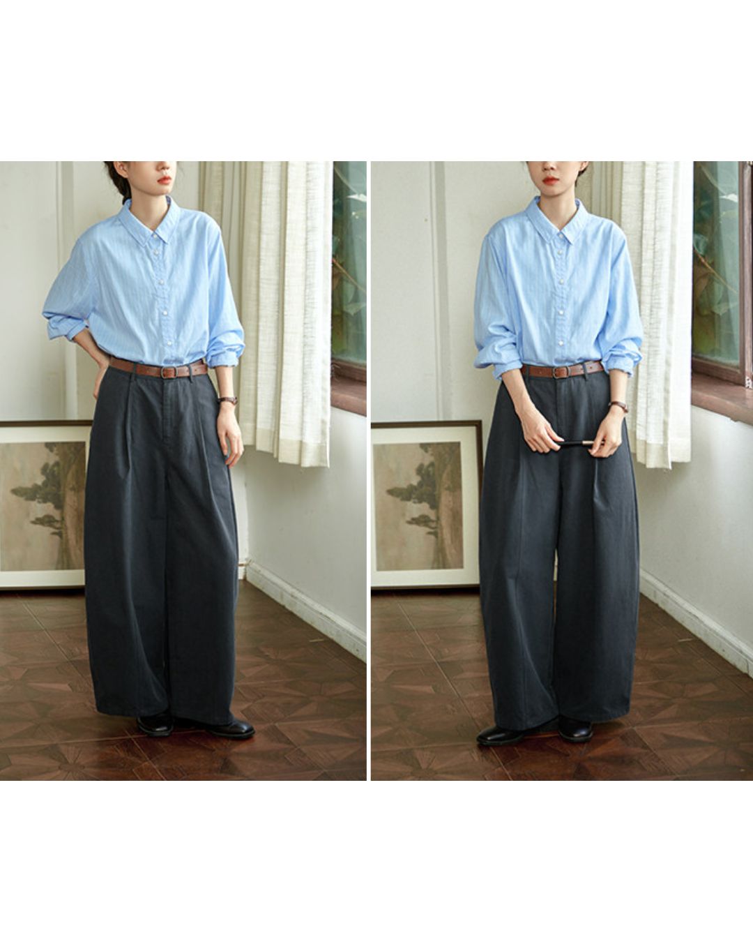 Tucked Wide Curve Pants　PT032