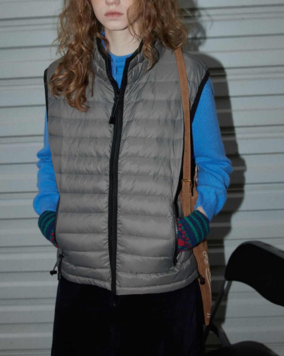 Nylon Piping Down Vest　VT013