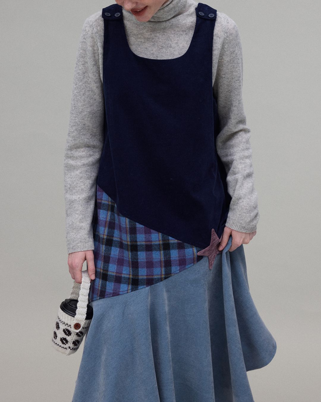 Patchwork Corduroy Dress　OP001