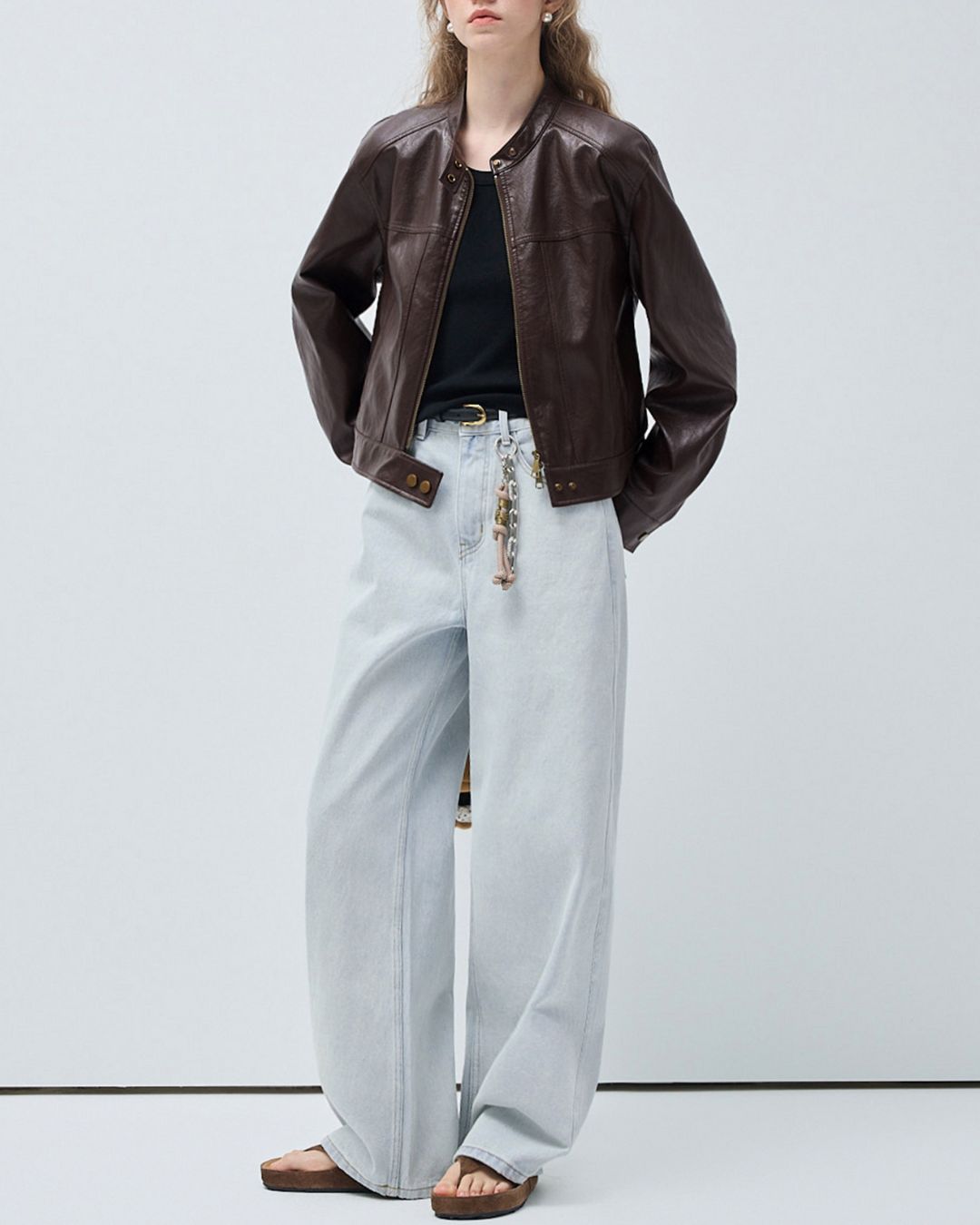 Vintage Short Leather Jacket　JK083