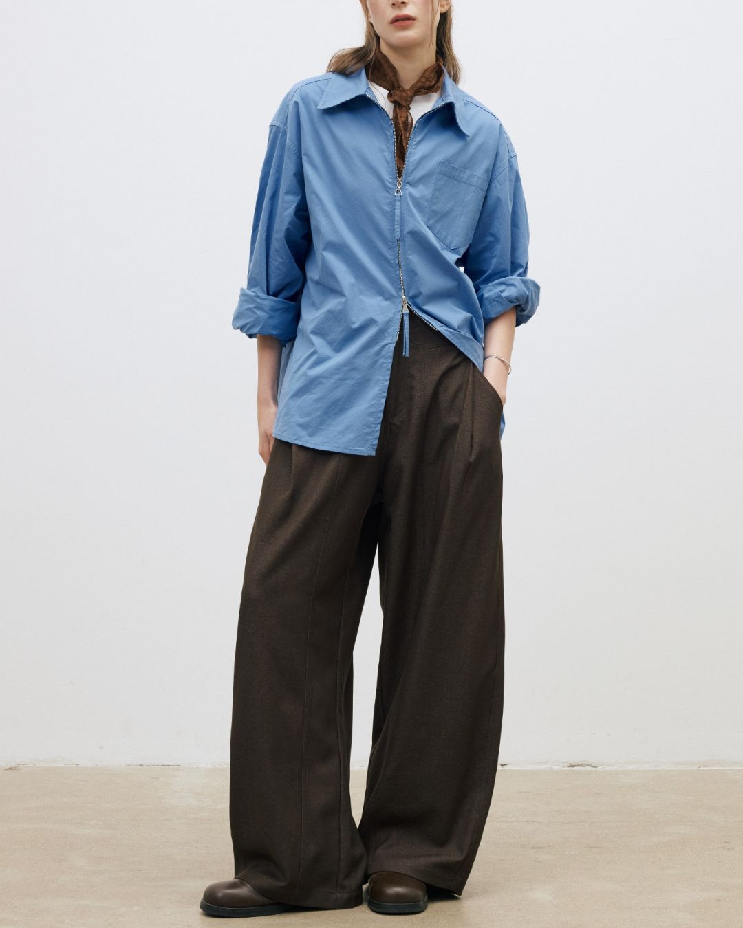 Double Zip Light Shirt Jacket　JK089