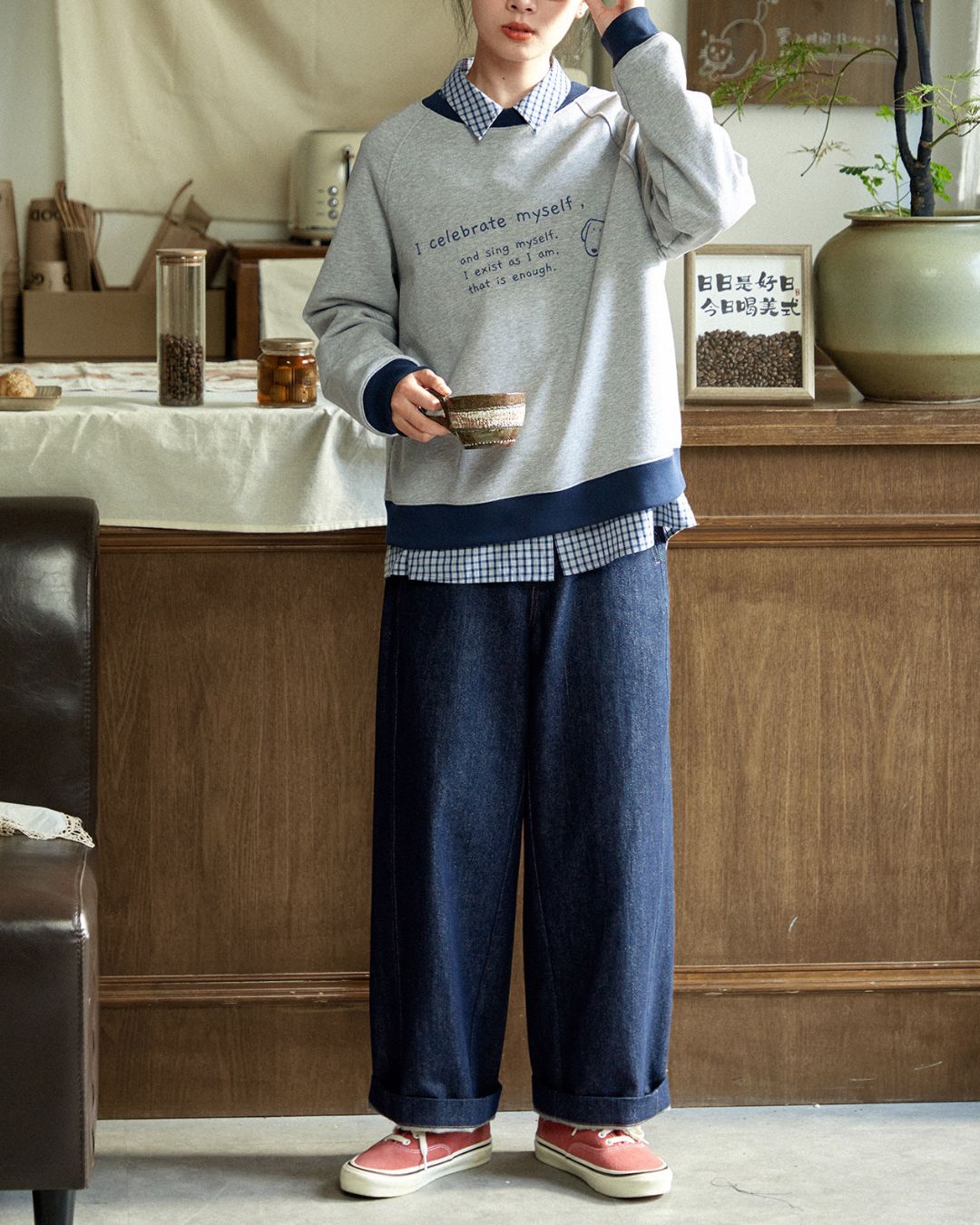 Colorblock Letter Print Sweat　SW011