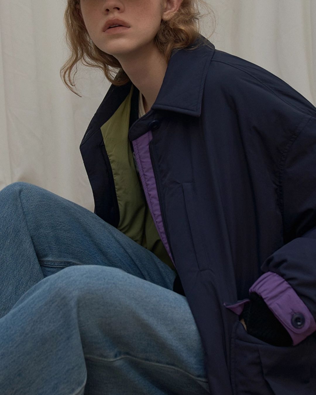 Contrast Color Retro Down Jacket　JK048