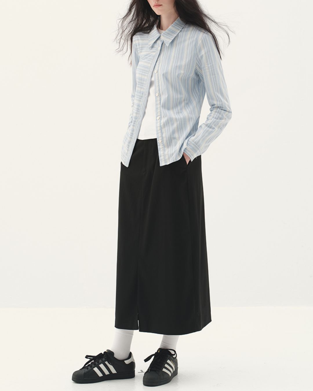 Striped Border Switch Shirt　LS002