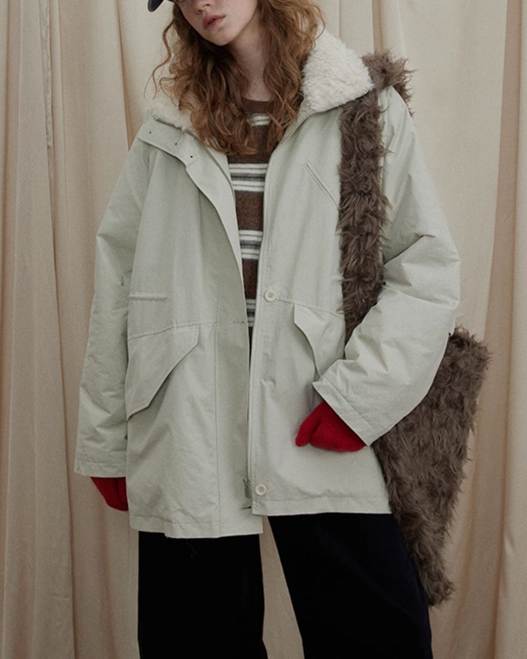 Fur-lined Military Coat　CT014