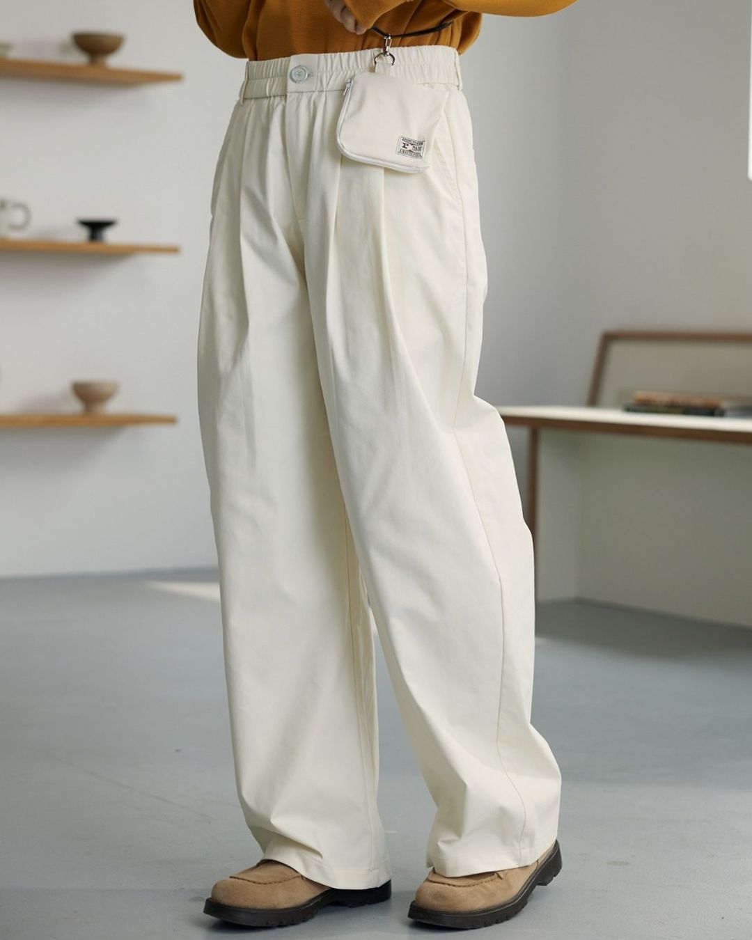 Casual Straight Pants With Mini Bag　PT034