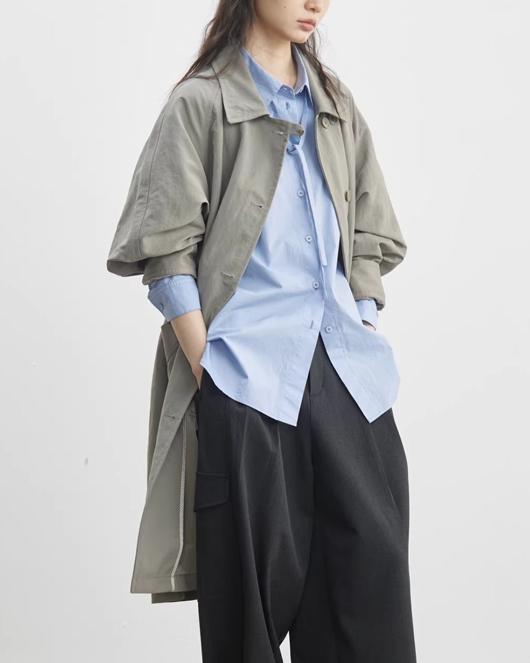 Side-button Single Trench Coat　CT034