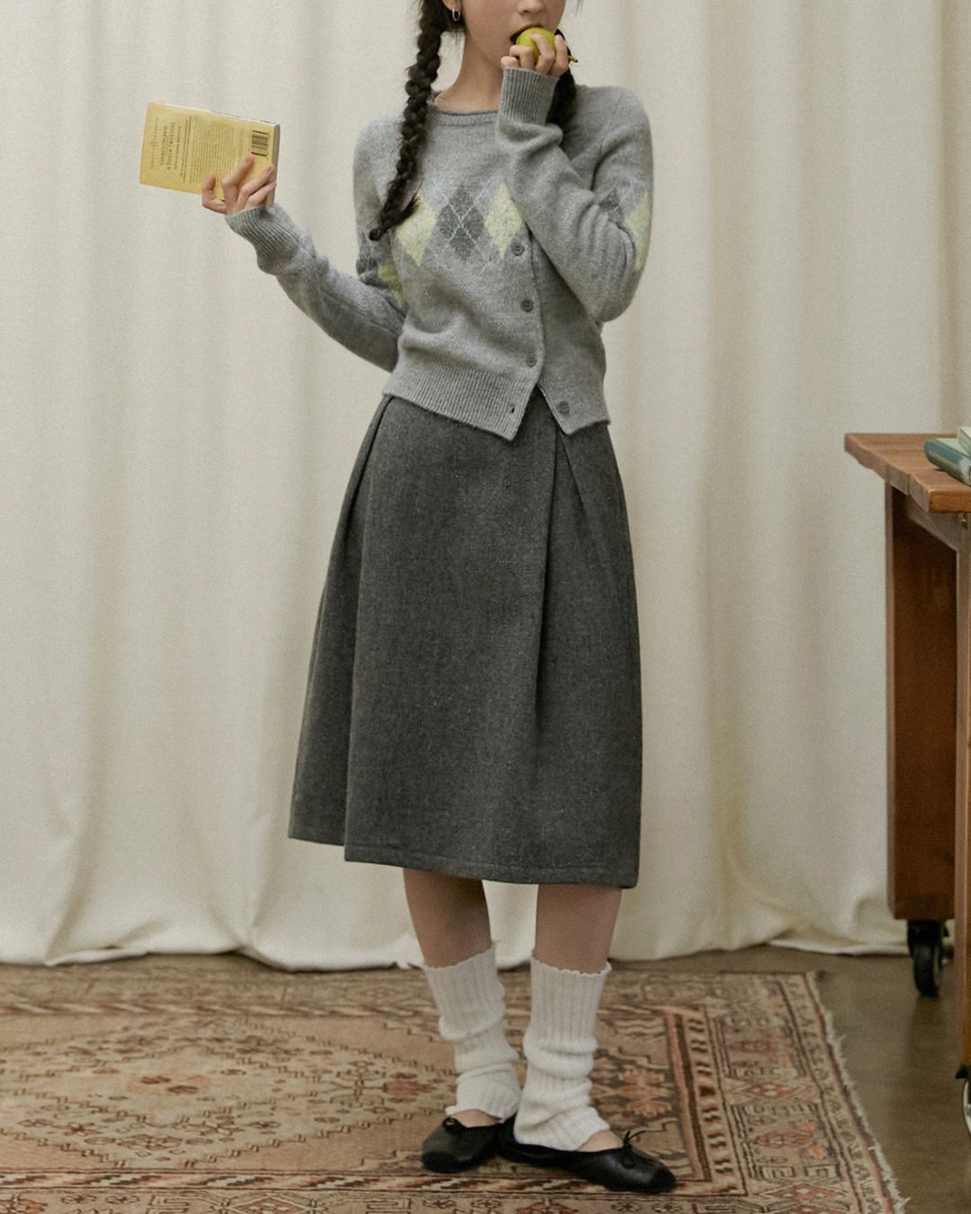 Nep Knee-length Cocoon Skirt　SK015