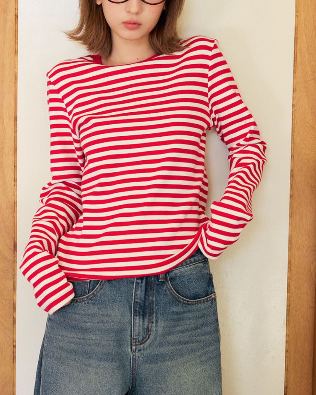 Border Thick Long Sleeve T-Shirt　LT020